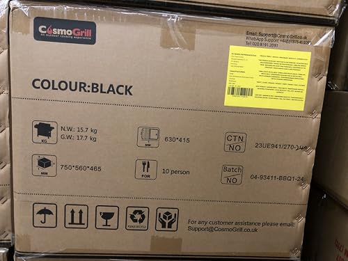 CosmoGrill Pro Deluxe 5 Gas Burner 4+1 Barbecue Grill, Steel Warming Rack, Side-Burner